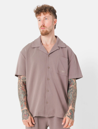 SIXTH JUNE Crepe Fabric Ss Shirt - Brown - L SIXTH JUNE Crepe Fabric Ss Shirt - Brown - L