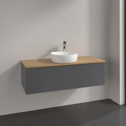 Villeroy & Boch Antao Servantskap med 1 skuff 120x50x36 cm u/lys Antrasitt/Eik