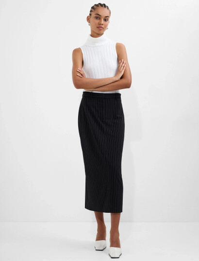 French Connection Morgan Tailored Midi Skirt Black 38 French Connection Morgan Tailored Midi Skirt Black 38