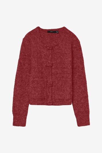 Vero Moda Kardigan vmBlossom LS O neck Boo Rød