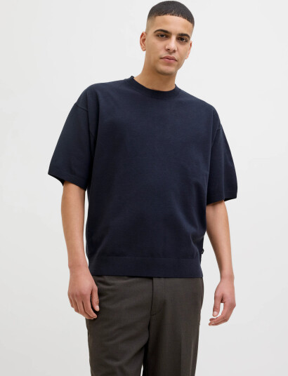 Jack & Jones Jprblabradfort Knit Crew Neck Ss Sn - Navy - XL Jack & Jones Jprblabradfort Knit Crew Neck Ss Sn - Navy - XL