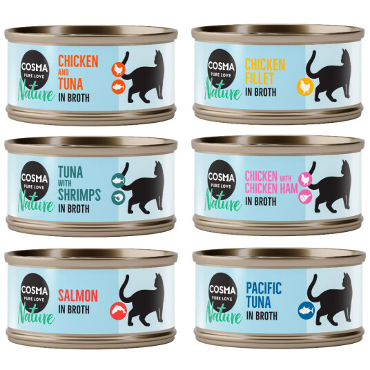 Cosma Økonomipakke Nature 24 X 70 G Blandet Pakke (6 Sorter)