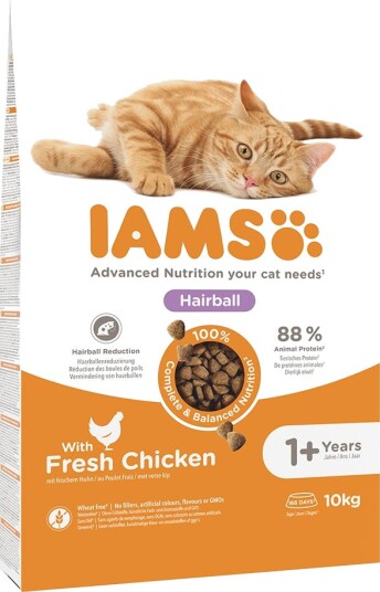 Iams Advanced Nutrition Hairball Med Kylling 10 kg