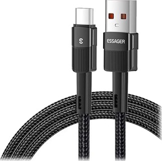 Essager Quick Charge 3.0 USB-C Kabel 66W 3m Svart Essager Quick Charge 3.0 USB-C Kabel 66W 3m Svart