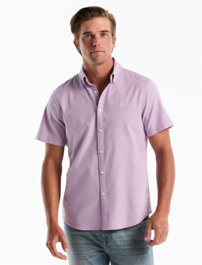 Original Penguin Ss Oxford Strtch No Shirt   Purple   M