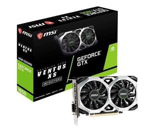MSI GeForce GTX 1650 VENTUS XS OC - 4GB GDDR6 RAM - Grafikkort