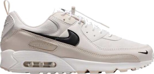 Nike Air Max 90 Herre White/Black/Lt Orewood Brn 45