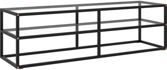 TV-benk svart med svart herdet glass 140x40x40 cm 8720286057919