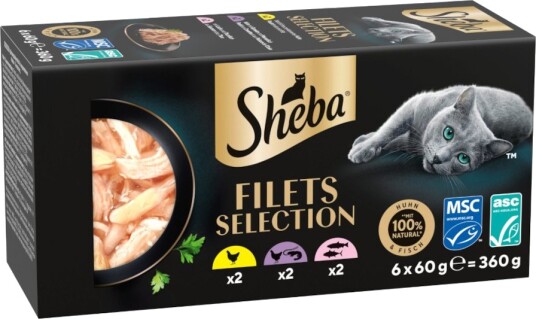 Sheba Våtfôr Filets Blandet Pakke 2 3 Varianter 6 X 60 G