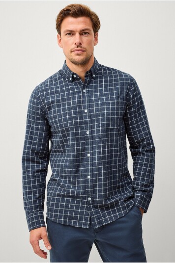 Ellos Collection Skjorte Kent i flanell Blå