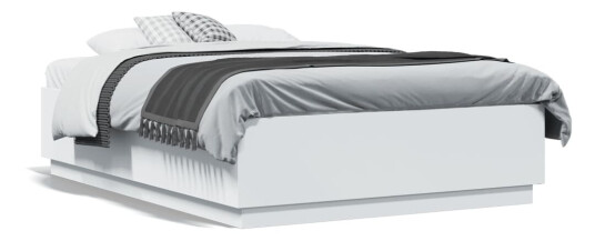 Sengeramme med LED-lys hvit 120x190 cm konstruert tre 8721012273887
