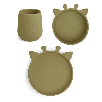 nuuroo Judi Giraffe servise sett med 3 stk. Olive Green
