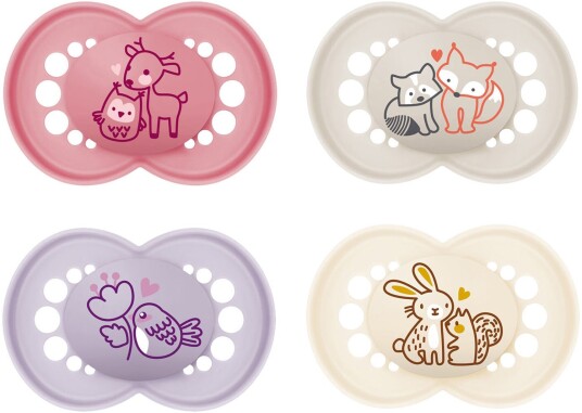 MAM Original Silikon Smokk 6-16m 4-pack Rosa/Neutral