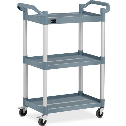 Royal Catering Serveringsvogn 3 bordplater 63 x 40 cm 90 kg grå 10011717