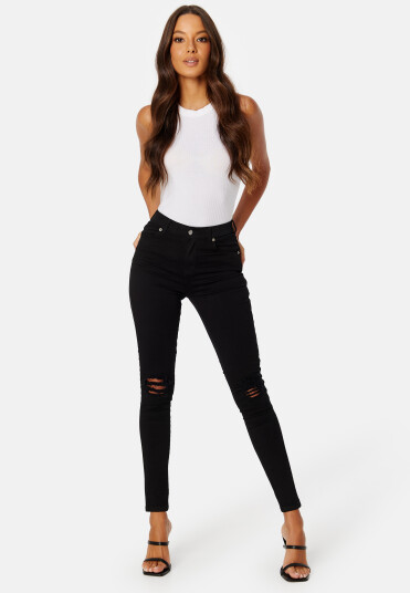 Dr. Denim Lexy Black Ripped Knees L Dr. Denim Lexy Black Ripped Knees L