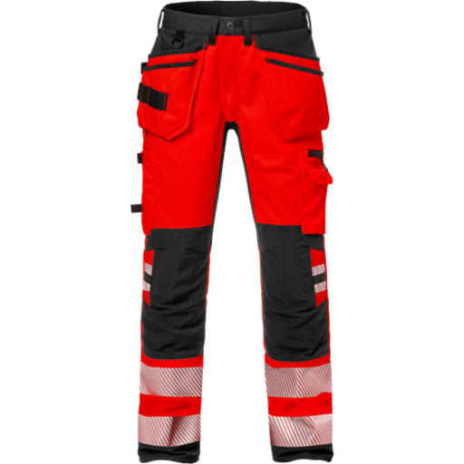 Fristads Varselbyxa Stretch 2707 Plu Varselröd/svart C58