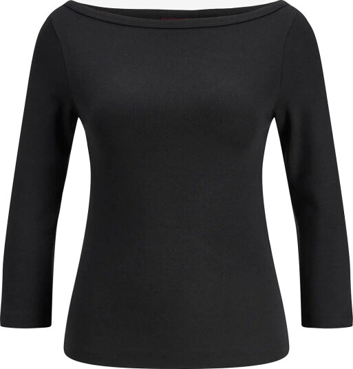 JJXX Jxstar 3/4 Boatneck Top Jrs   BLACK   L