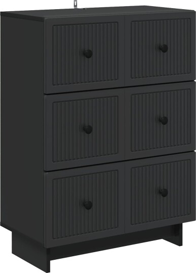 vidaXL Skuffeskap Svart 66 x 34,5 x 90 cm Konstruert tre