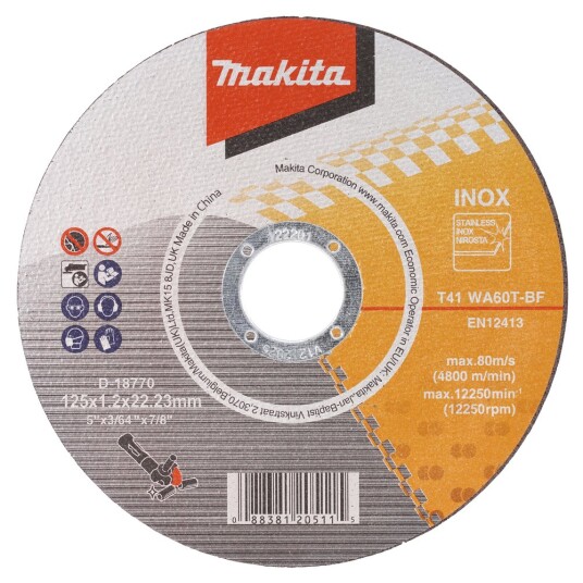 Kappeskive 125mm / 1,2mm for stål og rustfritt. Pakke med 50stk