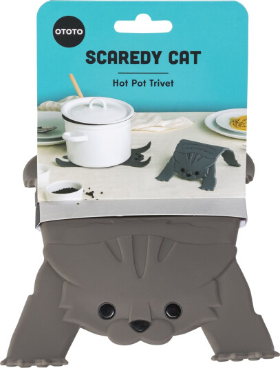 OTOTO Scaredy Cat Gryteunderlag Silikon Brun OTOTO Scaredy Cat Gryteunderlag Silikon Brun