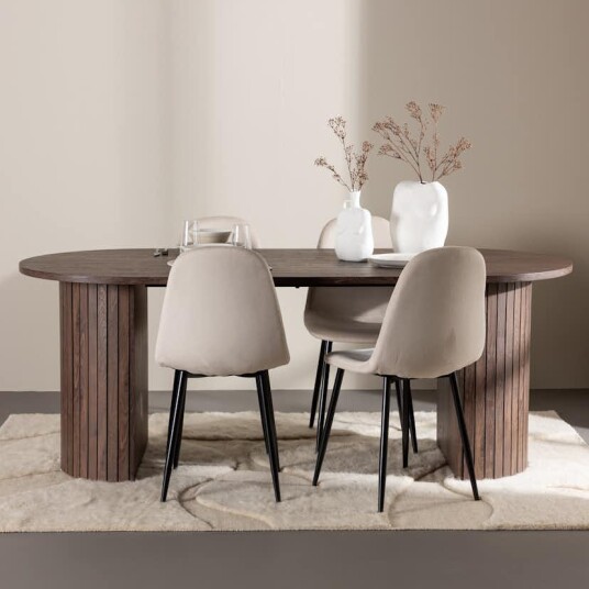 Spisegruppe Venture Home Härön 200 med 4 stk Polar Stoler Fløyel