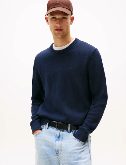 Tommy Jeans Tjm Slim Ess Sweater Ext - Navy - M