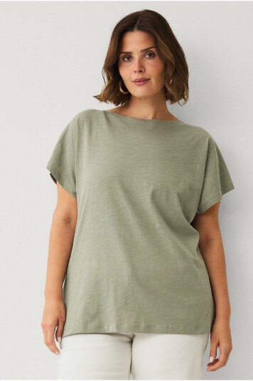 Ellos Plus collection   Topp med kort erme   Grønn