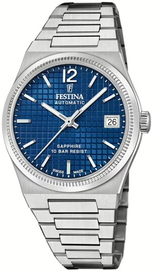 Festina Dameklokke F20029 4 Swiss Made Blå/Stål Ø35 mm