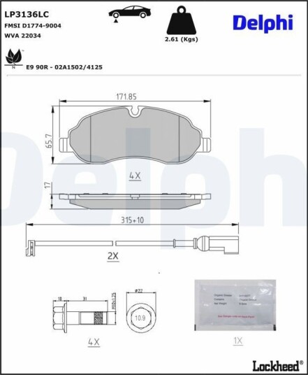 DELPHI LP3136LC Bremseklosser