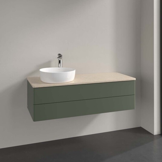Villeroy & Boch  Antao Servantskap med 2 skuffer 120x50x36 cm u/lys Grønn Matt/Crème