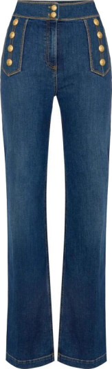 Elisabetta Franchi Dame Jeans Blå W27,