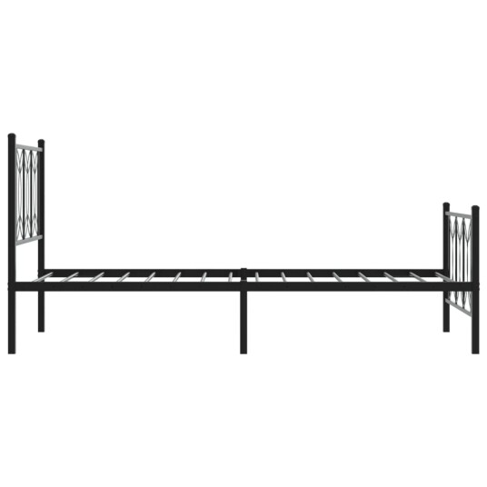 Sengeramme i metall med hode- og fotgavl svart 80x200 cm 8721102644009