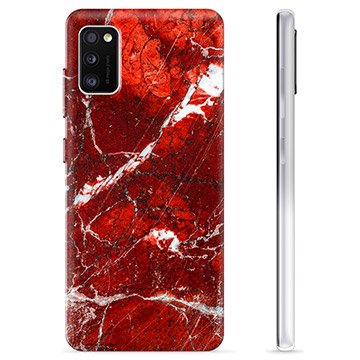 Samsung Galaxy A41 TPU-deksel Rød Marmor