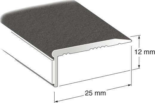 Lundbergs Terskellist Aluminium 12mm 25mm 1000mm Foliert