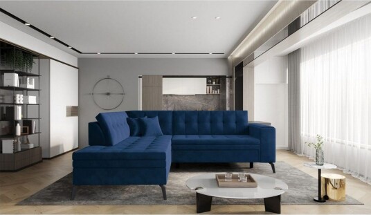 Seksjon Eltap Lanvin 260x210x93 cm   Lukso 40 Mørk blå Venstre
