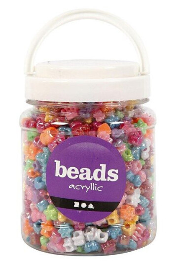 Creativ Company Figure Beads in Bucket Acryllic 1100pcs. Creativ Company Figure Beads in Bucket Acryllic 1100pcs.