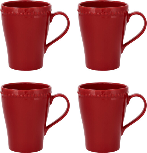 Scandi Living Dots krus 35 cl 4 stk. Rød