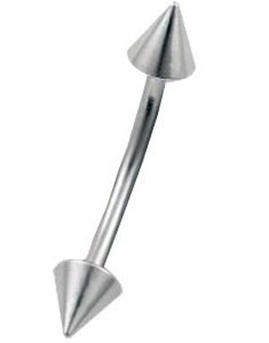 Banan Øyenbrynspiercing med Spike Sølvfarget Strl 1.2 x 8 mm med 3 mm kule