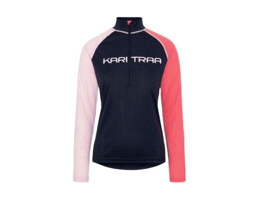 Kari Traa Ella baselayer trøye blå/koral/lyserød dame