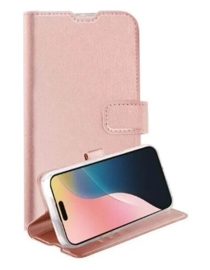 Vivanco Classic Lommebokdeksel for iPhone 16 i Roségull Vivanco Classic Lommebokdeksel for iPhone 16 i Roségull