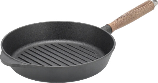 Nordwik Nordwik grillpanne støpejern med trehåndtak 28 cm Nordwik Nordwik grillpanne støpejern med trehåndtak 28 cm