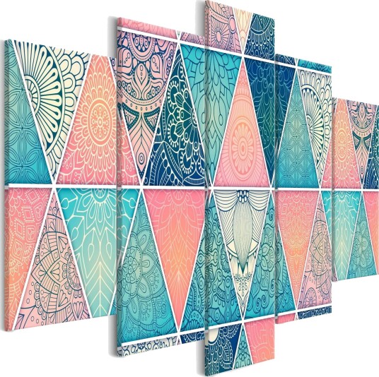 Bilde Oriental Triangles 5 Parts Wide 100x50 Artgeist sp. z o. o.