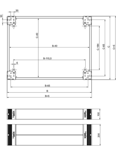 Schneider Electric 4 plinth side panels 200x400