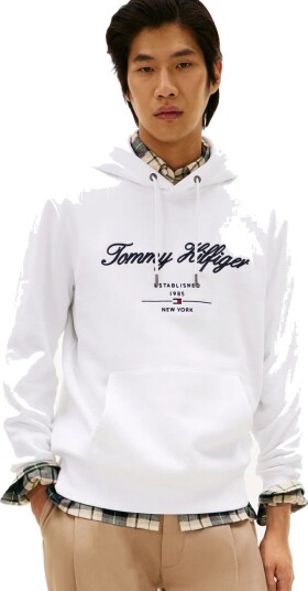 Tommy Hilfiger Script Logo Hoody White M Tommy Hilfiger Script Logo Hoody White M