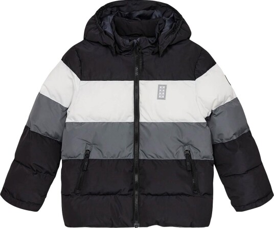 LEGO® Wear Polstret Jakke LWJipe 705 Svart LEGO® Wear 4 år (104) Dunjakke Grå Hvit