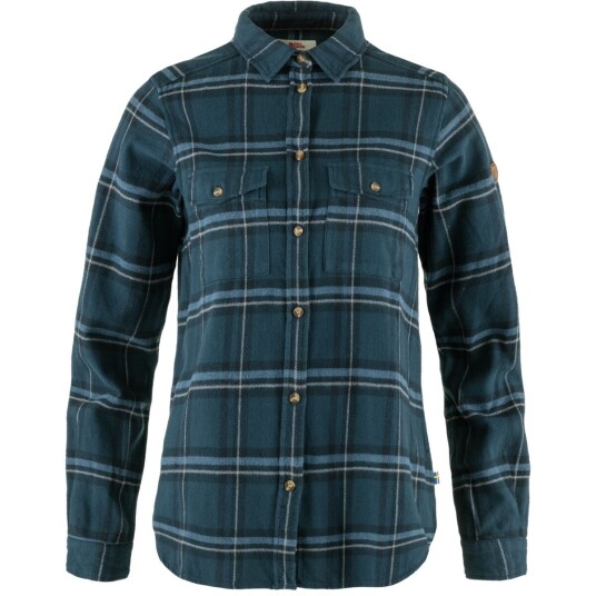 Fjellreven Övik Heavy Flannel Shirt W Indigo Blue-dark Navy S