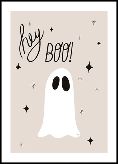 Hey Boo Poster Plakat / 30x40cm