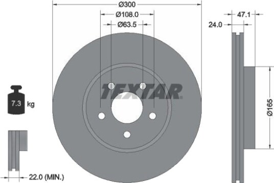 TEXTAR 92109603 Bremseskive TEXTAR 92109603 Bremseskive