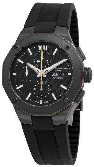 Baume & Mercier Herreklokke M0A10625 Riviera Sort/Gummi Ø43 mm Baume & Mercier Herreklokke M0A10625 Riviera Sort/Gummi Ø43 mm