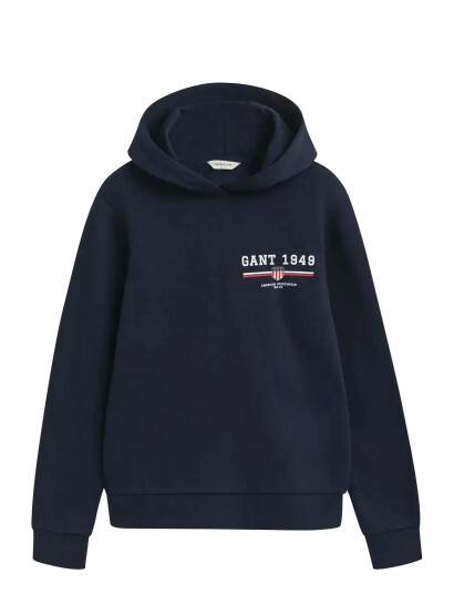GANT Reg Graphic Hoodie - Navy - S GANT Reg Graphic Hoodie - Navy - S